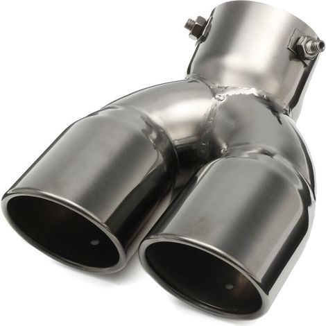 76mm 3 & laquo& raquoUniversal Car Twin Double Exhaust Rear Exhaust Pipe Beveled Tip Pipe Trim (1/4)