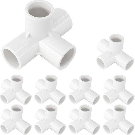 Packung mit 10 4-Wege-PVC-Verbindern (20 mm) für hochbelastbare Gewächshauskonstruktionen (1/5)