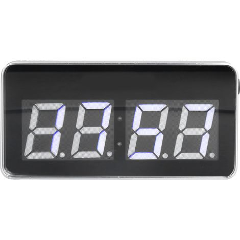 Horloge murale LED design 100-240V, USB DC5V, chiffres bleus, pile intégrée, livrée avec mousse protectrice, prise européenne, décoration salon. (1/5)