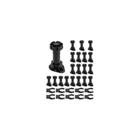 Lot de 20 Pieds de Meuble , Pieds Meuble Cuisine , avec 10 Support d'attache , Plage étendue : 100-120 mm..- Crezuo (1/4)
