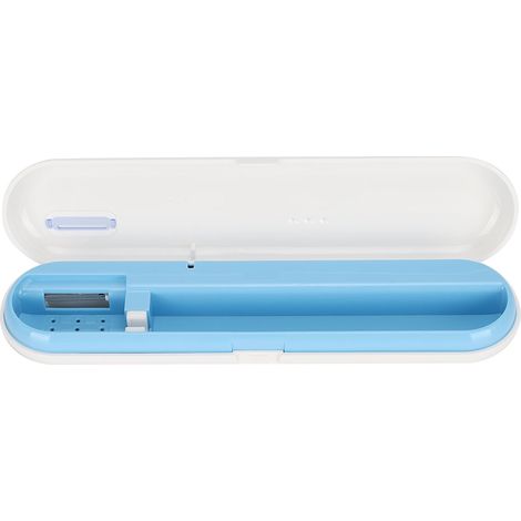 Boîte de stérilisation portable USB UV pour brosses à dents, avec support de rangement et de désinfection (blanc). (1/5)