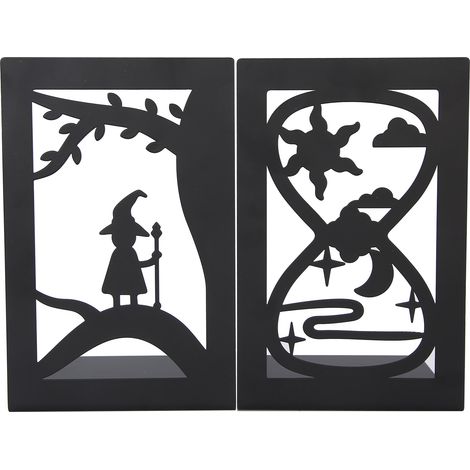 serre-livres en métal pour bureau, étagère, rangement de livres et documents, séparateur, fournitures de loisirs créatifs (Elfe de la forêt, sable et verre) (1/5)