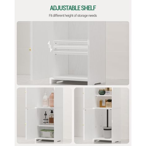 Meuble de Salle de Bain,avec 2 Portes et Étagère Réglable (1/5)