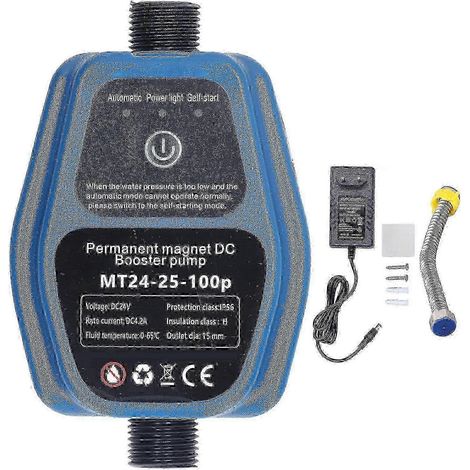 Pompe de surpression d'eau 100 W 24 V 25 L IP56 avec capteur intelligent et pompe de douche automatique 100/240 V -f1 (1/5)