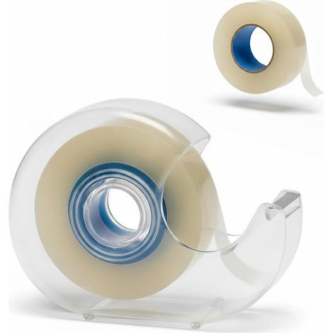 50 Meter Plastic Tape Weighted Desktop Office Tape Dispenser – Clear Tape for Packing, Parcel & Gift-Wrapping Masking Tape Dispenser One-Handed Easy Cut Design (1/5)