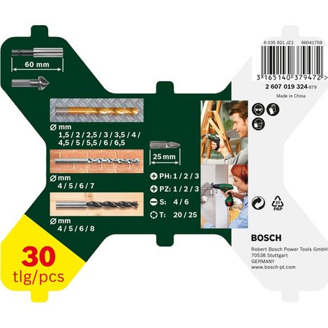 Bosch X-Line Titanium-Bohrer- und Bit-Set 30 tlg.