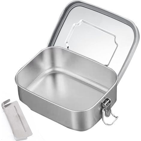 1200ml Boîte Bento DéJeuner Acier Inoxydable, Lunch Box Portable avec Compartiment Amovible, Boite Gouter Anti Fuite, Boîtes Alimentaire pour Enfants, Adultes, Ecole, Travail, Bureau, Voyage, Camping (1/5)