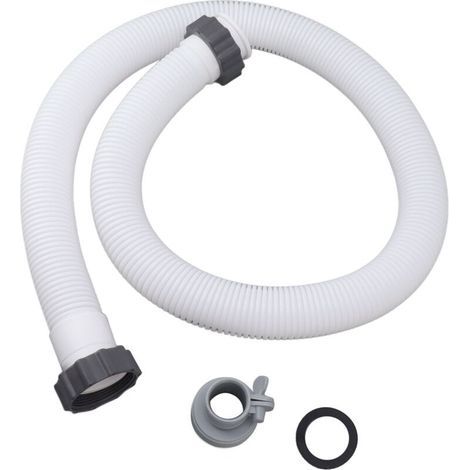 Tuyau de remplacement pour pompe de piscine de 3,8 cm de diamètre et 150 cm de long, accessoire pour pompe de piscine, tuyau de pompe de filtration avec 1 adaptateur de tuyau,de (1/4)