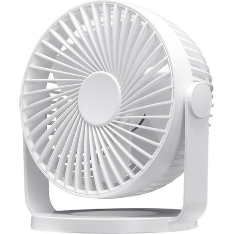 Miniventilador sobremesa bretaña blanco 5w 3+1velocidades recargable alimentacion usb orientable 5aspas 17x15x11,5cm (1/4)