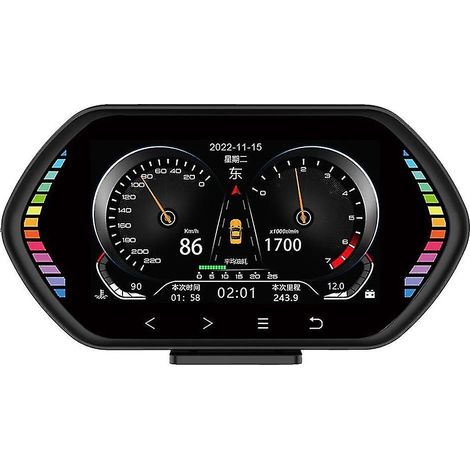F12 Affichage tête haute universel HUD, compteur de vitesse GPS OBD2, inclinomètre intelligent, accessoires auto (1/5)