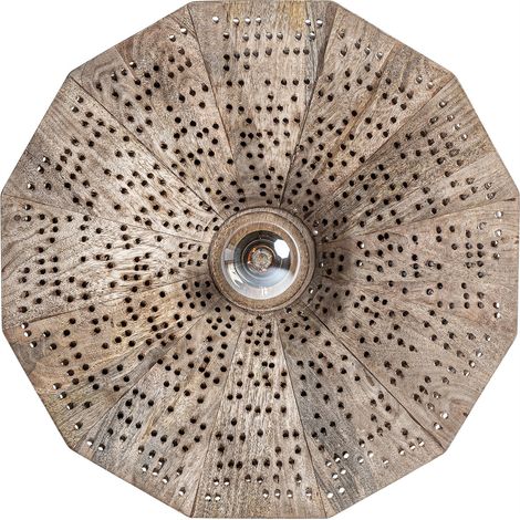 Applique murale en bois de manguier ajouré - marron (1/4)