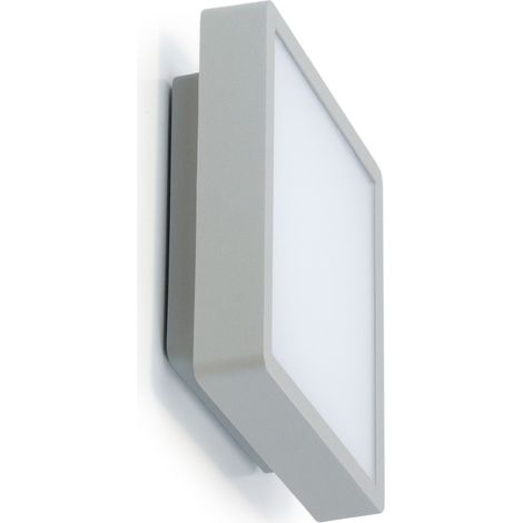 Aplique de pared BLERA cuadrado LED SMD 15 W 874 lm 3000 K CRI80 IP54 106° Gris (1/3)