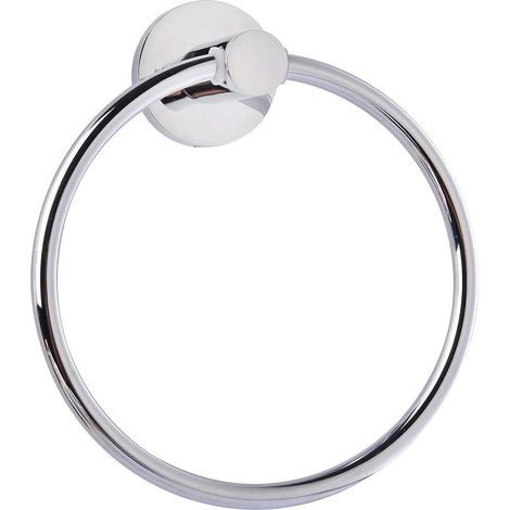 Porte-serviettes mural inox anneaux ronds, support salle de bain, cuisine, chambre. Design moderne et robuste. (1/5)