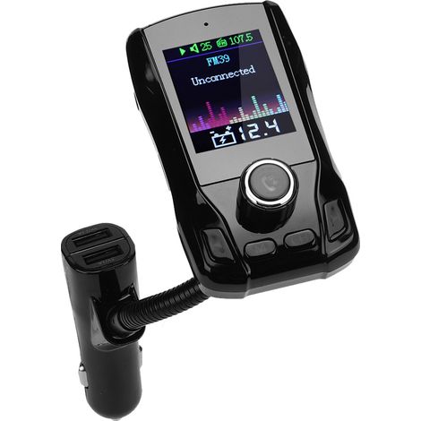 Émetteur FM pour voiture, kit mains libres Bluetooth sans fil, écran couleur TFT 1,8 pouce, radio FM39 rotative à 360° pour lecteur MP3. (1/5)