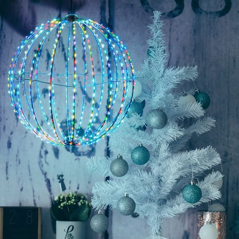 Sfera 3D luminosa con Micro Led a luce RGB multicolore da appendere per interno ed esterno -Ø40 cm (1/5)