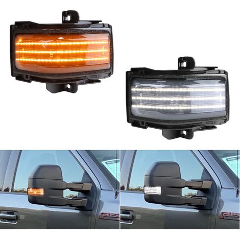 Indicatori di direzione dinamici per specchietti laterali e luci di posizione per Ford F150 2015-2024, F250 F350 F450 F550 Super Duty Indicatori di direzione per specchietti retrovisori Luci di parche