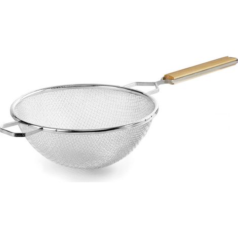 Colador de Doble Malla Acero Inoxidable 26 cm Escurridera para Cocina Industrial Hosteleria Ideal para Todo Tipo de Liquidos (1/5)