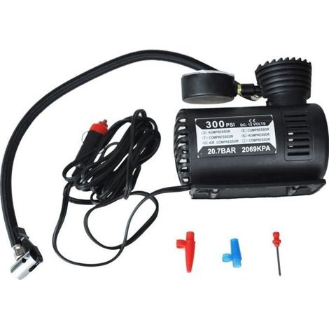 12v Voiture auto Pompe electrique Compresseur d'air Portable 300 PSI Gonfleur de Pneu (1/4)