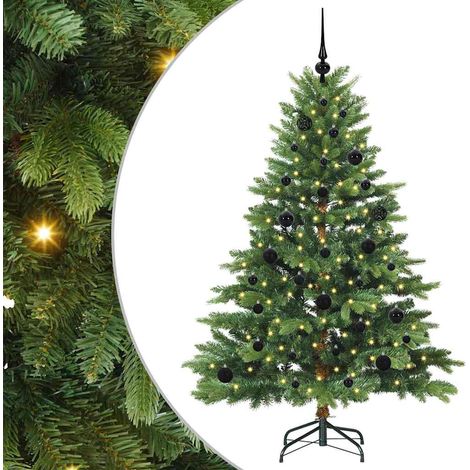 Sapin de Noël  Arbre de Noël artificiel avec 150 LED Vert 150 cm PE et PVC (1/5)