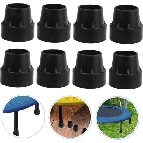 Juego de 8 almohadillas para los pies del trampolín, accesorios, tapas de goma para los postes del trampolín, fundas de goma para trampolín, reparación de trampolines, pies para trampolín (1/5)