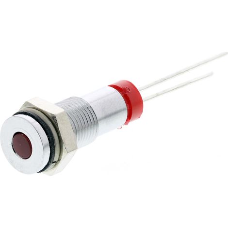 Voyant LED lumineux Rouge RS PRO, dia. 6mm, 2V c.c., taille de la lampe 3 mm, IP67 ( Prix pour 1 ) (1/2)