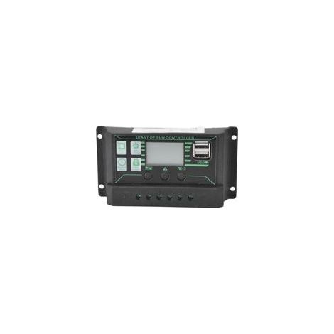 Contrôleur de charge et de décharge solaire, écran LCD réglable, régulateur de panneau photovoltaïque MPPT PWM double USB 30 A (1/4)