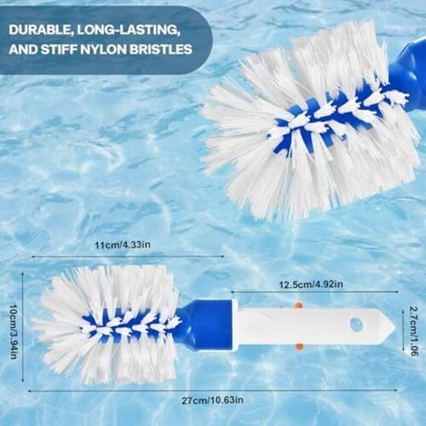 Brosse Piscine Ronde Brosses pour Nettoyage Piscine Brosse d'angle de Nettoyage Accessoires Piscine pour Nettoyage des Piscine, Salle de Bain, Cuisine, Angles (1/4)