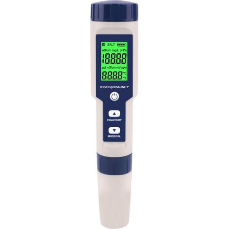 Testeur de pH du Sol Testeur numérique 5 en 1 for la mesure de salinité et température TDS EC PH TDS EC (1/5)