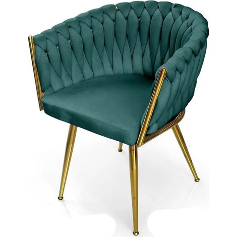 Set de dos sillones de terciopelo verde 63x43x80