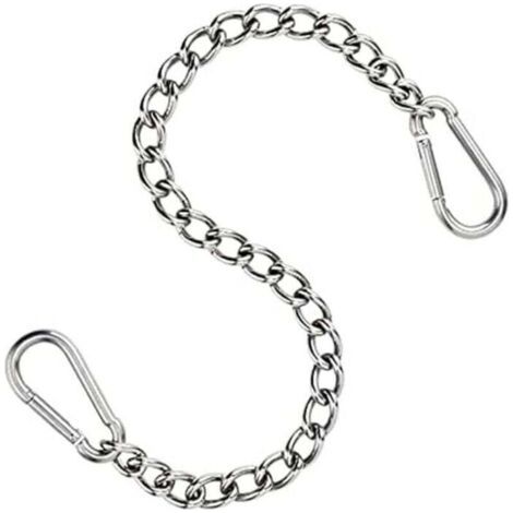 Chaîne de chaise suspendue en acier inoxydable 304 - 66 cm - avec deux mousquetons - jusqu'à 250 kg - pour sac de sable - extension de chaise suspendue et hamac (acier inoxydable 304) (1/4)