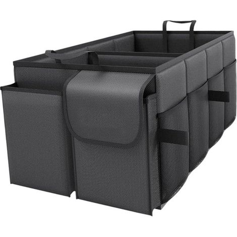 Organisateur de coffre grand format - Organisateur de voiture - Organisateur de coffre - Accessoires auto - Espace de rangement pour coffre - 56 x 34 x 29 cm Noir (1/5)