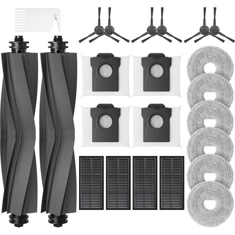 Kit 23 pièces de rechange pour robot laveur de sols : brosses filtres sacs à poussière lingettes microfibre, accessoires d'entretien complet (1/5)