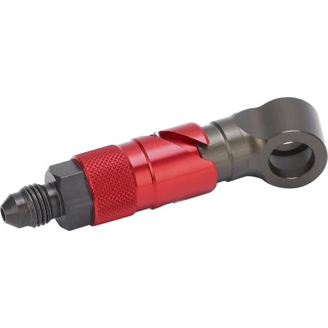 Adaptateur raccord rapide flexible frein coudé universel pour tuyau huile carburant liquide rouge (1/5)