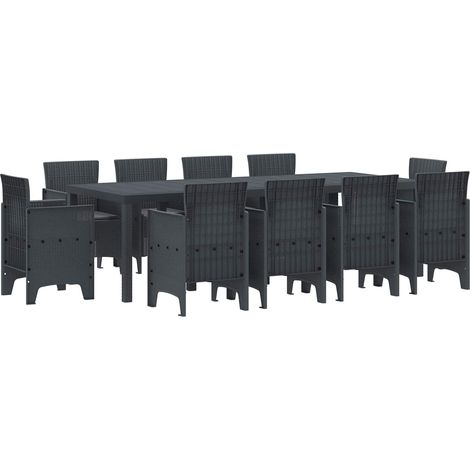 Maison Exclusive - Set da Pranzo per Giardino 11 pz Antracite Polipropilene (1/5)