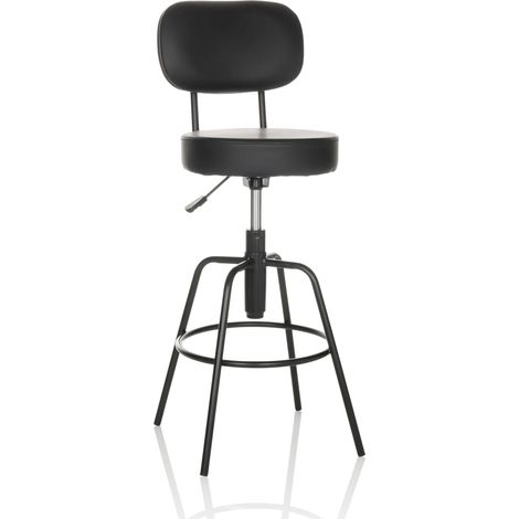 Barhocker / Tresenhocker DISC HIGH Kunstleder schwarz hjh OFFICE (1/5)