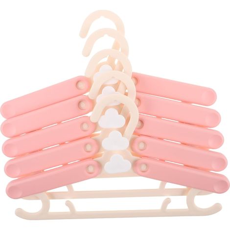 Cintres en Plastique pour Garçon et Filles, Lot de 5, Rose, Ajustables (1/5)