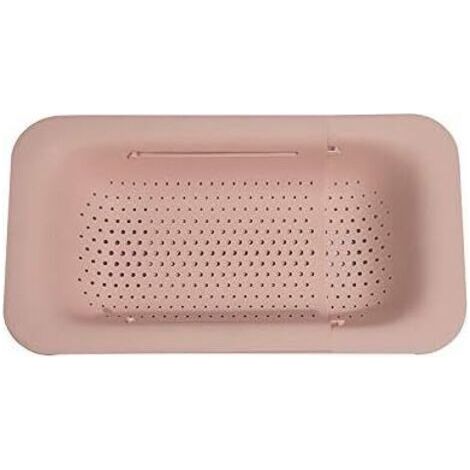 FENOPLASTICAPlateau d'évier rétractable - Égouttoir de cuisine réglable - Égouttoir à nouilles pour évier (rose) (1/4)