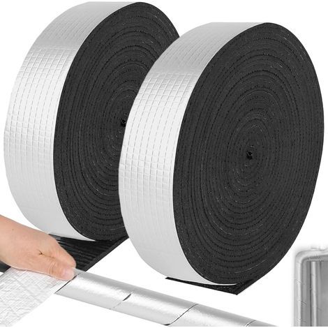 2 Rouleaux Tube Mousse Isolation Tuyaux, Bande Isolations Mousse Isolante Auto-Adhésive Renforcée, Chauffage Isolate Ruban Enveloppe Isolant Thermique Tuyau pour Protection Tuyauxs Foam Roller (1/5)