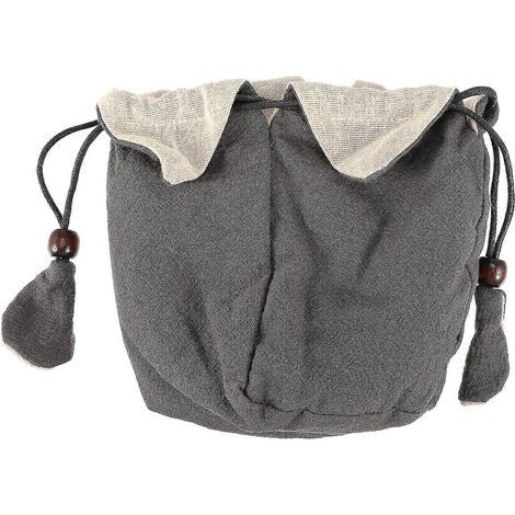 Einfacher Teebeutel aus Baumwolle, praktischer Aufbewahrungsbeutel für Teekanne und Tasse. – 9 x 9 x 12,5 cm – Grau (1/4)