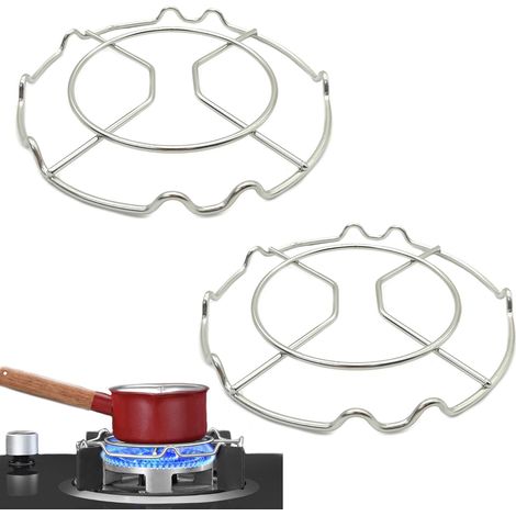 Set di 2 supporti per fornello a gas, adatti per riscaldare caffè, latte, ecc. su un fornello a gas. (1/4)