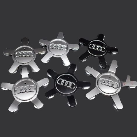 Convient aux enjoliveurs Audi 134 mm à cinq griffes avec logo A6 A4L - Enjoliveurs Audi 5 griffes concaves gris (lot de quatre) (1/4)