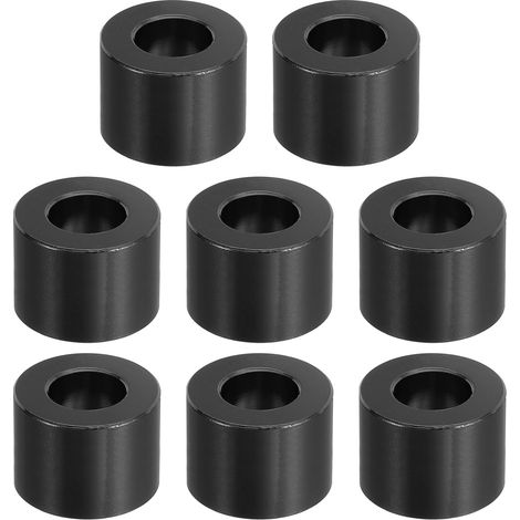 Entretoise en Aluminium, 8 Pcs Métal Entretoises Aluminium 10,5mm ID x 20mm OD x 15mm L Vis d'Espacement en Aluminium Ronde pour 2/5" ou M10 Vis à Boulons, Noir (1/5)