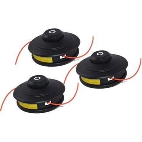 Lot de 3 Têtes à Double Fil pour Débroussailleuse - Avance Automatique - Compatible avec Modèles à Fil - Diamètre 2,4 mm - Hauteur 65 mm - Largeur 105 mm (1/3)