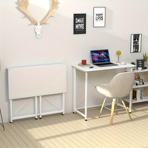 Sifree – Bureau pliant compact 80x46x74cm – Table d'ordinateur moderne pour petits espaces – Installation facile – 7kg (1/5)