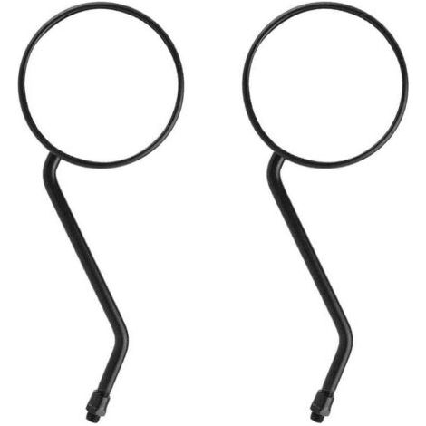 1 paio di specchietti retrovisori universali per motociclette, filettatura da 10 mm, neri arrotondati