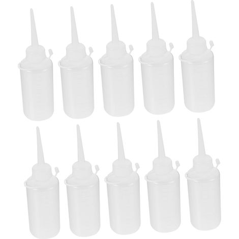 Bouteille D’Huile pour Machine à Coudre 120ml Embout, Lot de 10 Plastique, Contrôle du Débit Goutte à Goutte, Flacon Polyvalent pour Shampoos et Encres de Tatouage (1/5)
