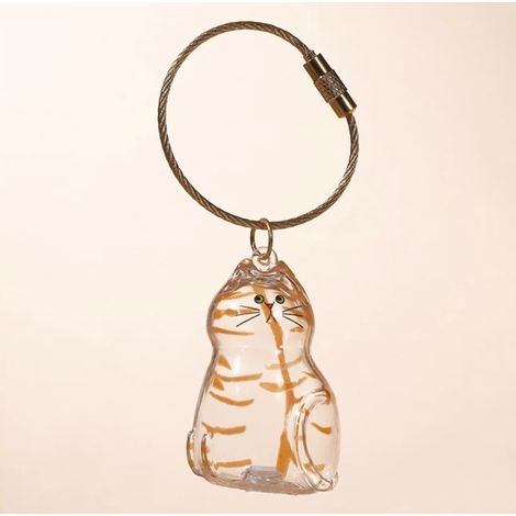 1 capsule à souvenirs transparente en forme de chat, boîte de rangement hermétique pour poils d'animaux, cadeau souvenir à faire soi-même pour les amoureux des chats (1/5)