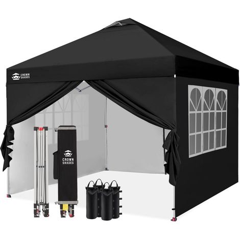 Faltpavillon 3x3m wasserdicht mit 4 Seitenteilen, UV-Schutz 50+, höhenverstellbar (1/5)