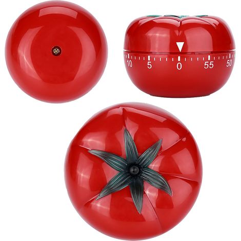 Minuteur mécanique en forme de tomate, compte à rebours de 60 minutes, accessoire indispensable pour la cuisine et la pâtisserie, 6,3 x 4,5 cm (1/5)