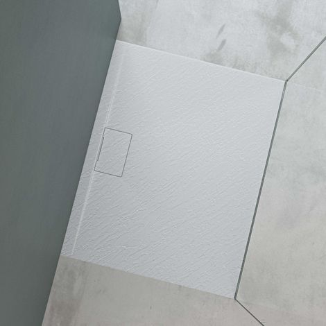Mai & Mai Duschtasse Duschwanne aus Mineralguss BxTxH: 80x100x3 cm Mineralgusswanne in Weiß DIN-Anschlüsse Geoma07 (1/5)